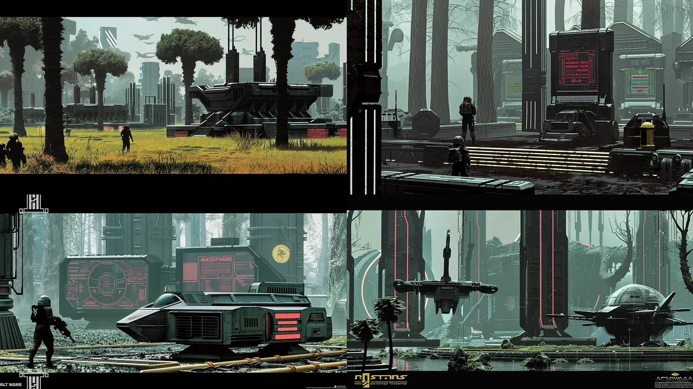 Futuristic Noir Palette: Homage to Cyberpunk Aesthetics - Midjourney sref style