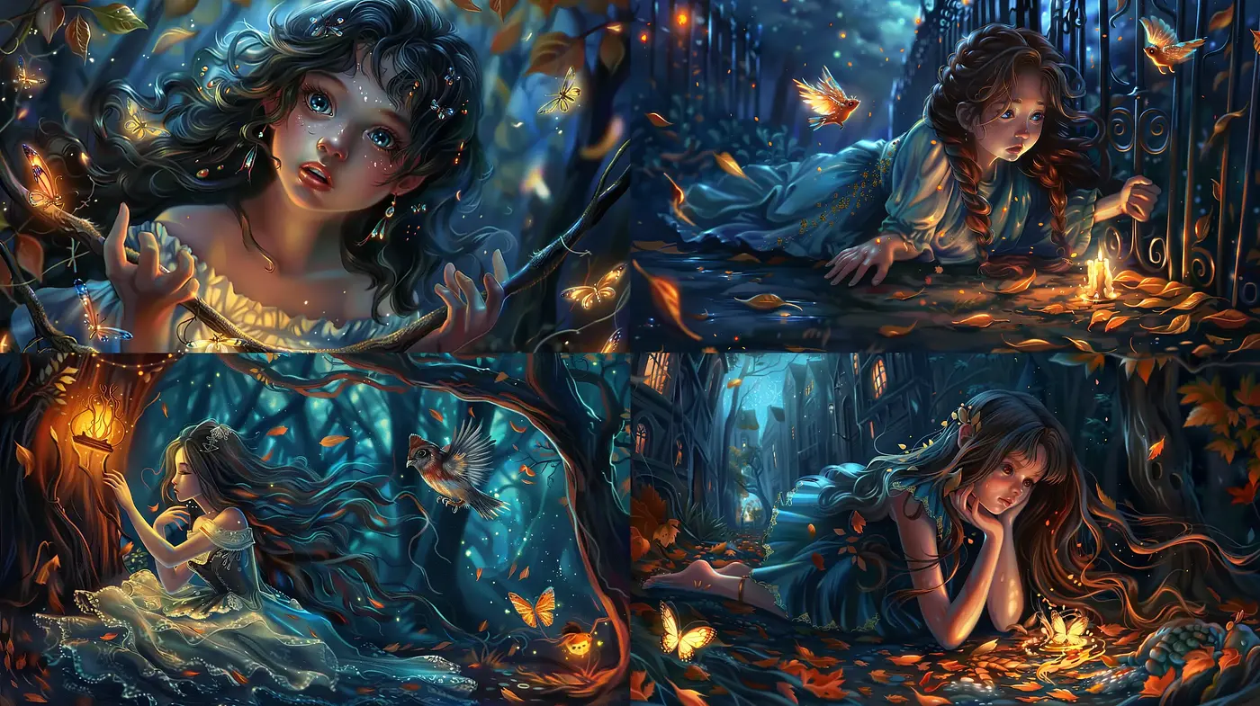 Enchanted Nocturnal Dreamscape with Mystical Atmosphere - Midjourney sref style