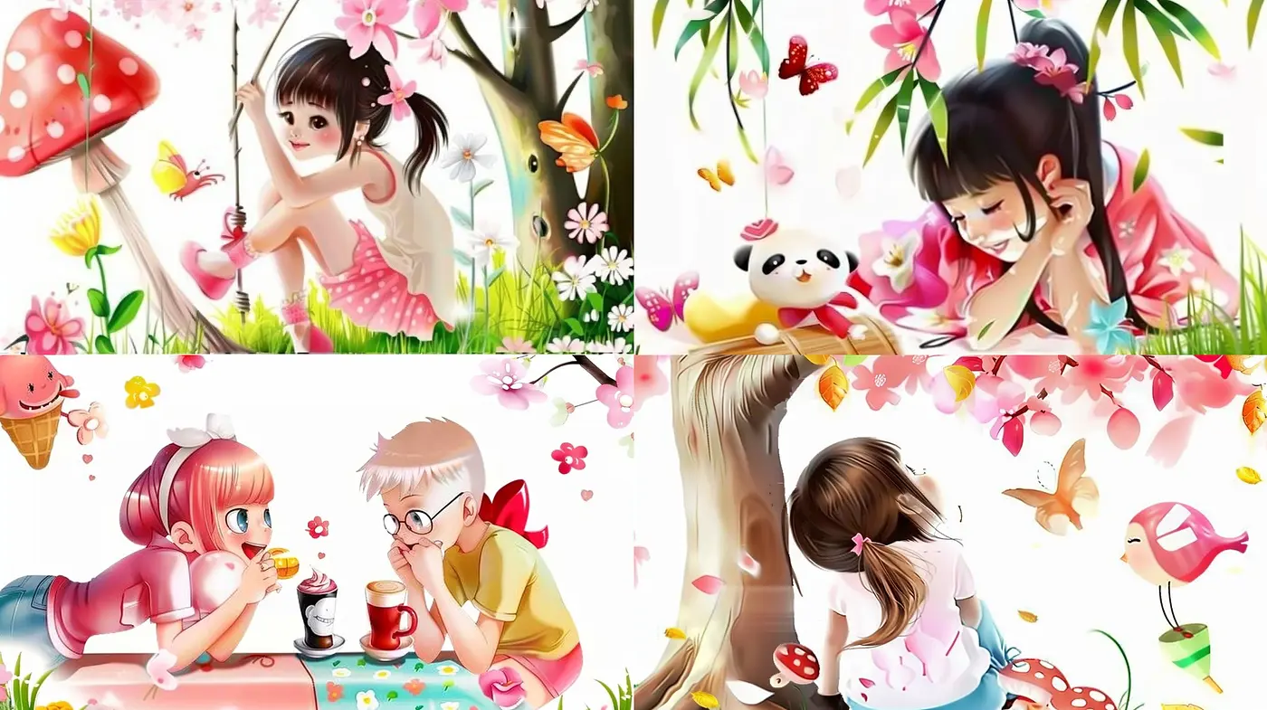Whimsical Pastel Narrative: A Consistent Artistic Expression Through a Dreamy Lens - Midjourney sref style