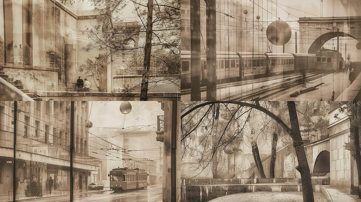 Moody Urban Vignettes with a Vintage Aesthetic - Midjourney sref style