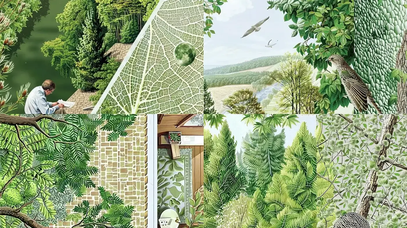 Lush and Intricate Nature Scenes with Detailed Textures - Midjourney sref style