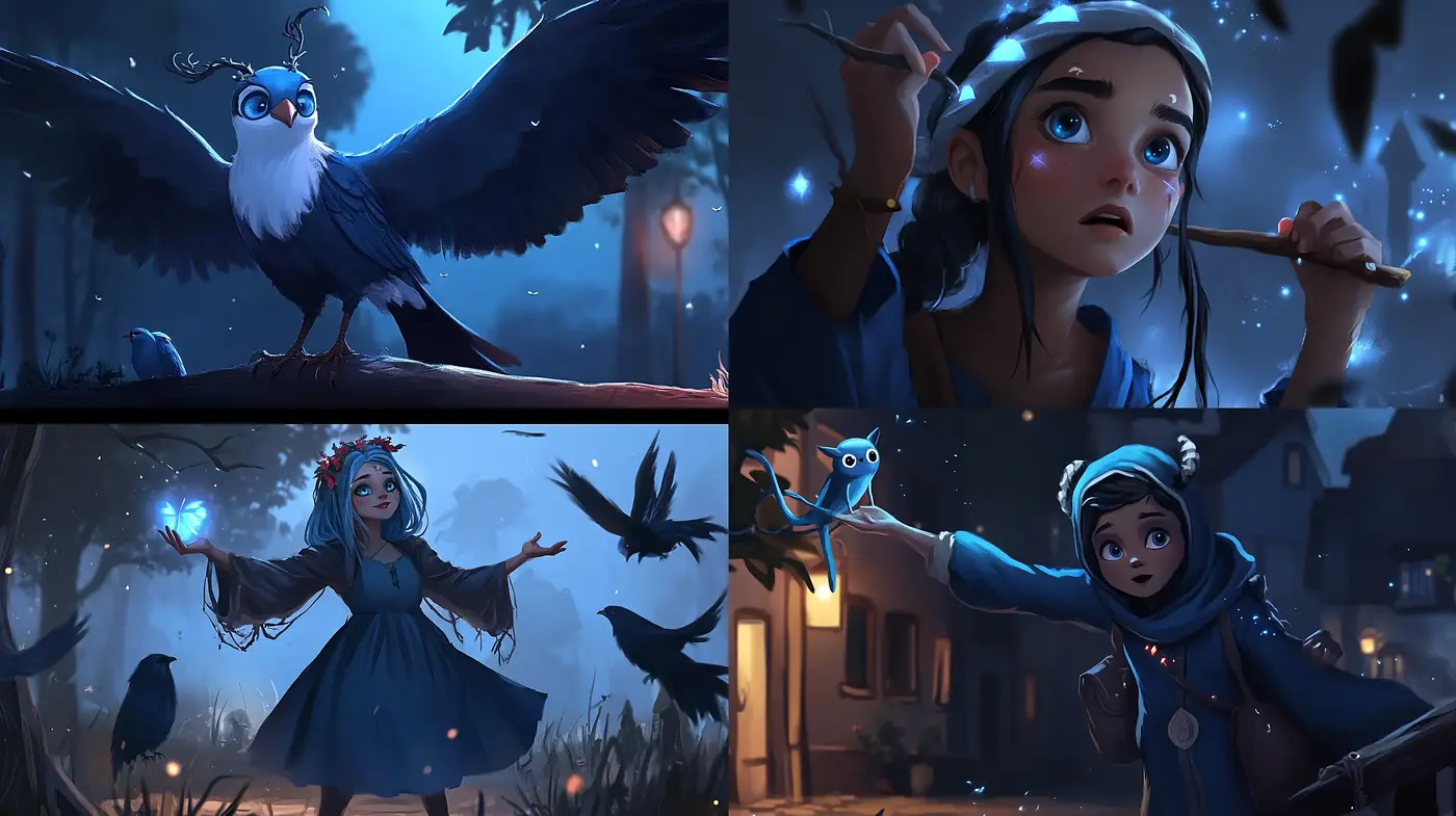 Enigmatic Twilight Hues: An Exploration of Mystical Evening Illustrations - Midjourney sref style