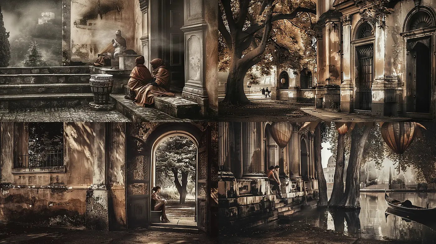 Time-Worn Sepia Vistas: A Homage to Vintage Photographic Artistry - Midjourney sref style