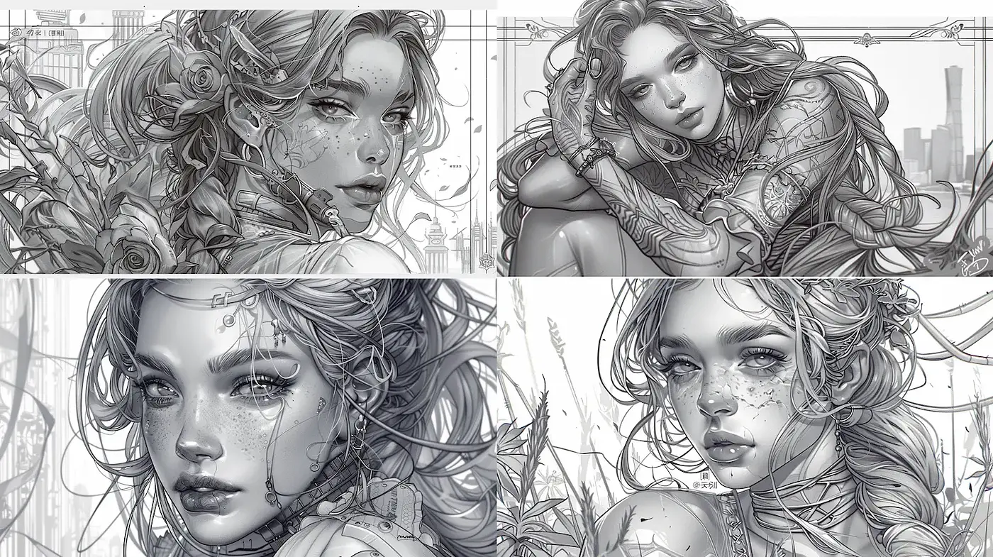Intricate and Ethereal Portraiture with a Shared Visual Language - Midjourney sref style