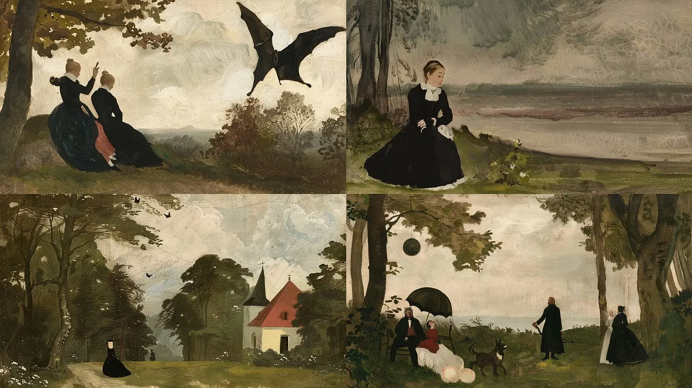 Ethereal Pastoral Dreamscapes: A Harmonious Blend of Soft Hues and Romantic Vignettes - Midjourney sref style