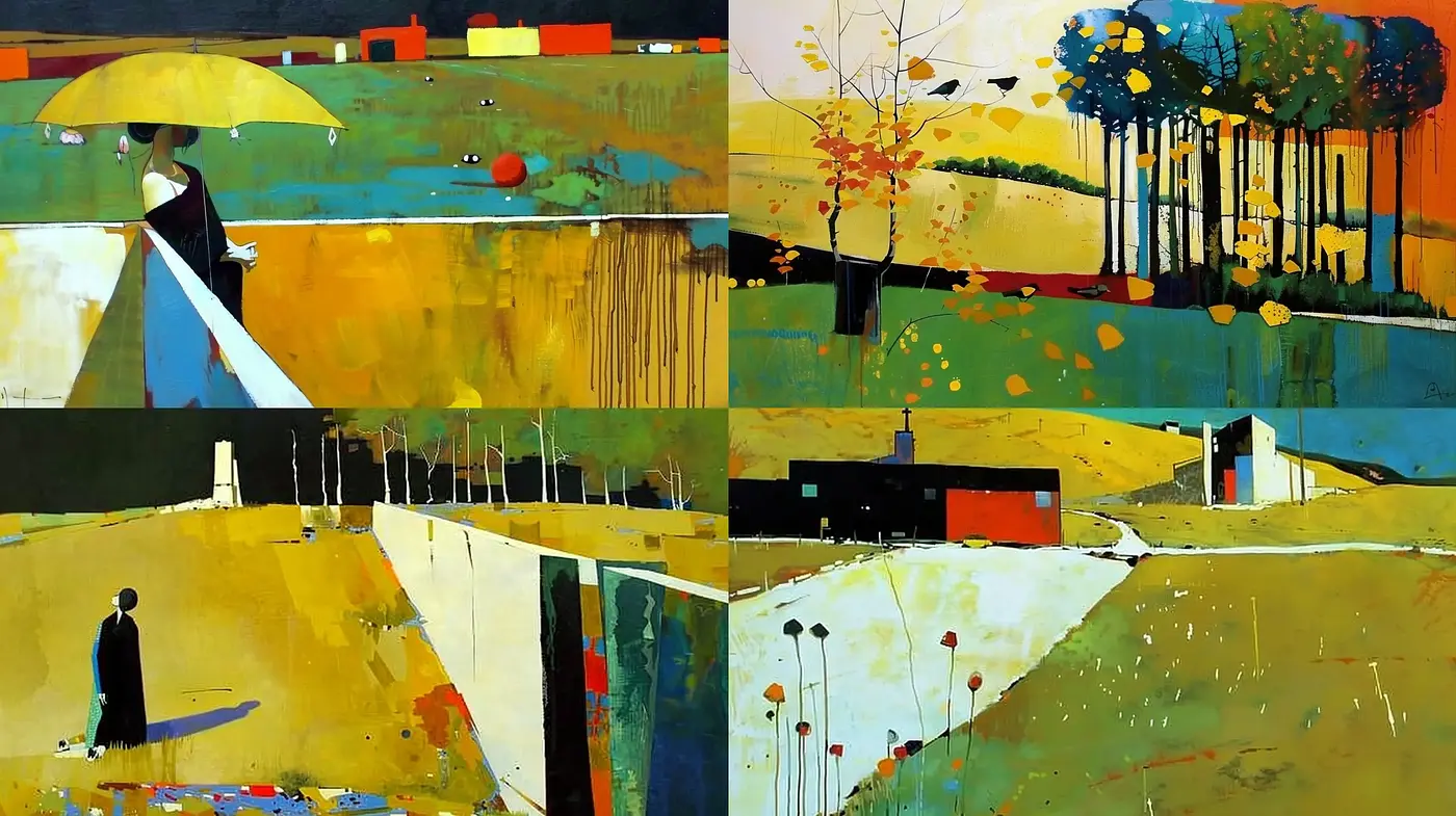 Abstract Autumnal Mosaic of Life - Midjourney sref style
