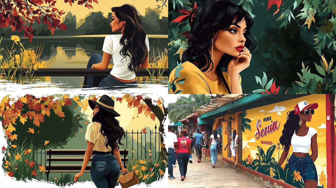 Autumnal Hues and Crisp Digital Painted Vibes - Midjourney sref style