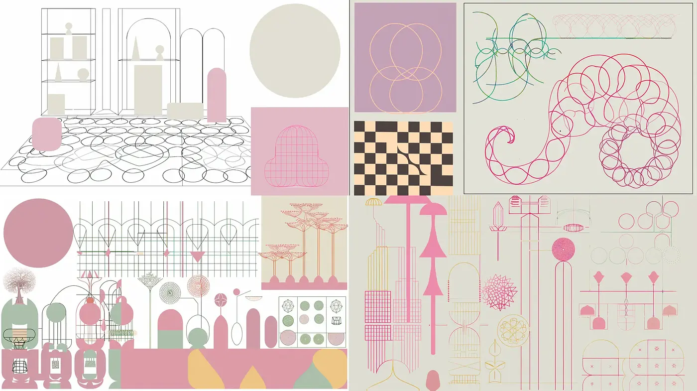 Geometric Serenity in Pastel - A Fusion of Modernist Shapes and Subdued Tones - Midjourney sref style