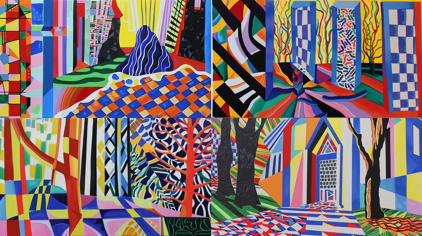 Geometric Vibrancy: A Kaleidoscopic Fusion of Color and Shape - Midjourney sref style