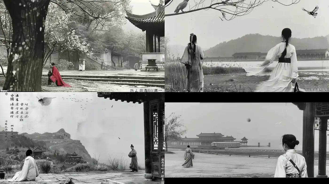 Evocative Monochrome Aesthetics with Traditional Asian Influences - Midjourney sref style