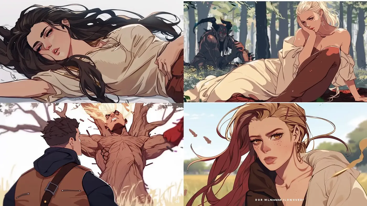 Earthy Tones and Soft Textures in Stylized Digital Art Portraits - Midjourney sref style