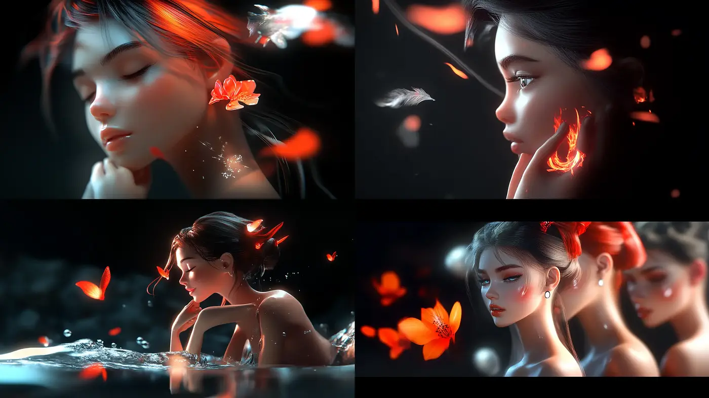 Ethereal Glow: Luminous Dreamscape in Surreal Cinematic Tones - Midjourney sref style