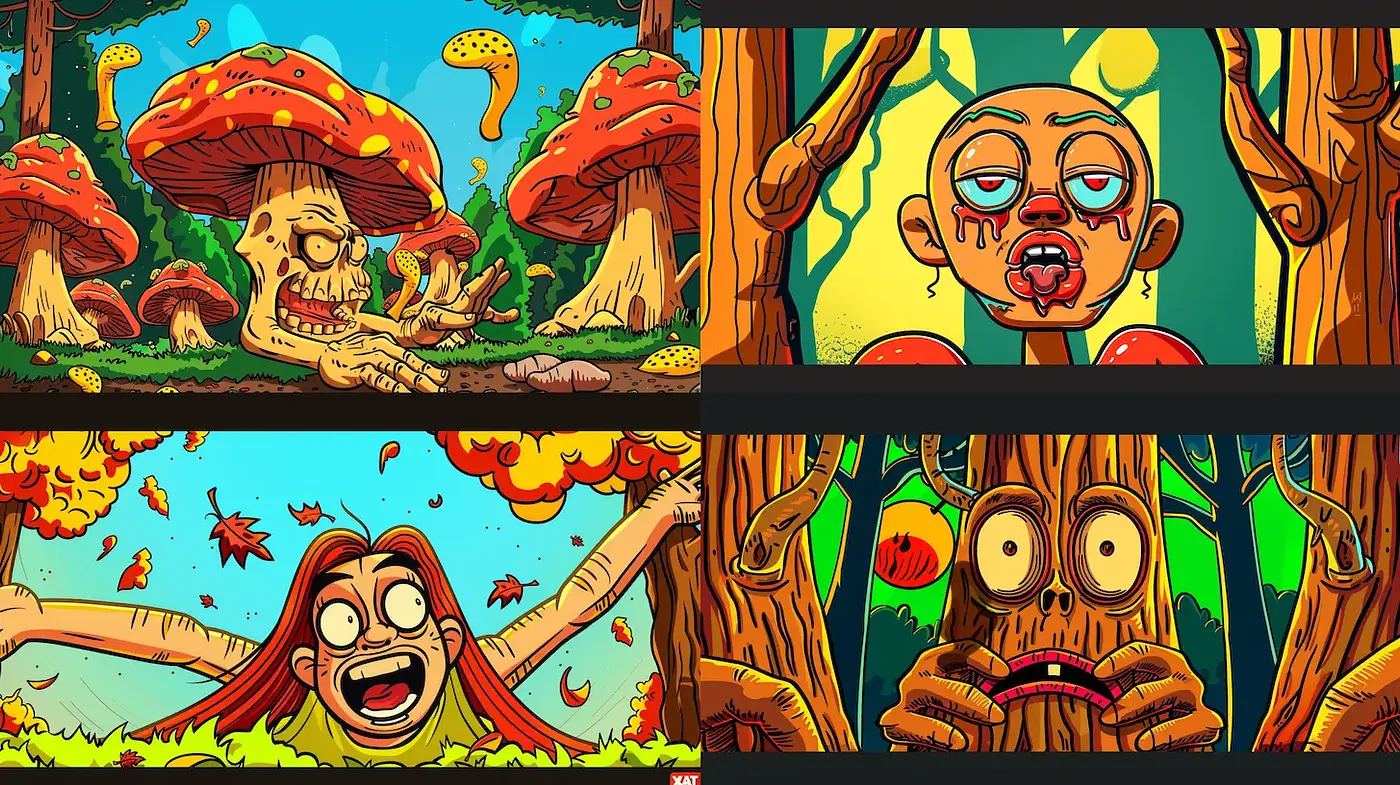 Colorful Whimsical Style with Cartoonish Features and Vibrant Elements - Midjourney sref style