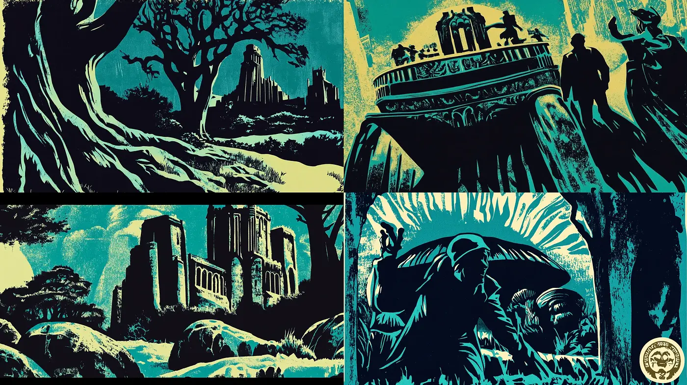 Ethereal Nocturne: A Synthesis of Silhouetted Gothic Mystery and Chiaroscuro - Midjourney sref style