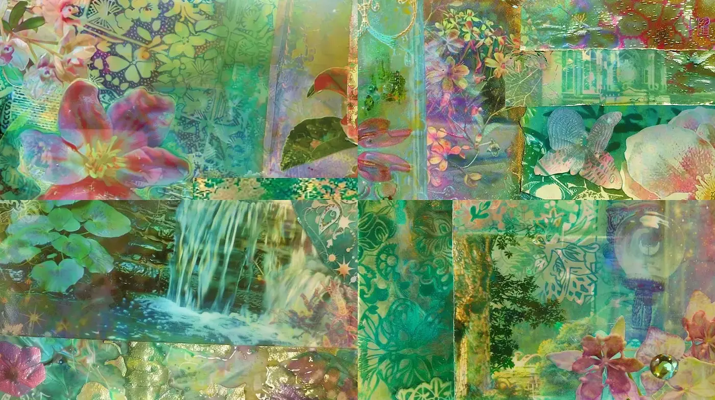 Eclectic Blend of Nature and Abstract Patterns - Midjourney sref style