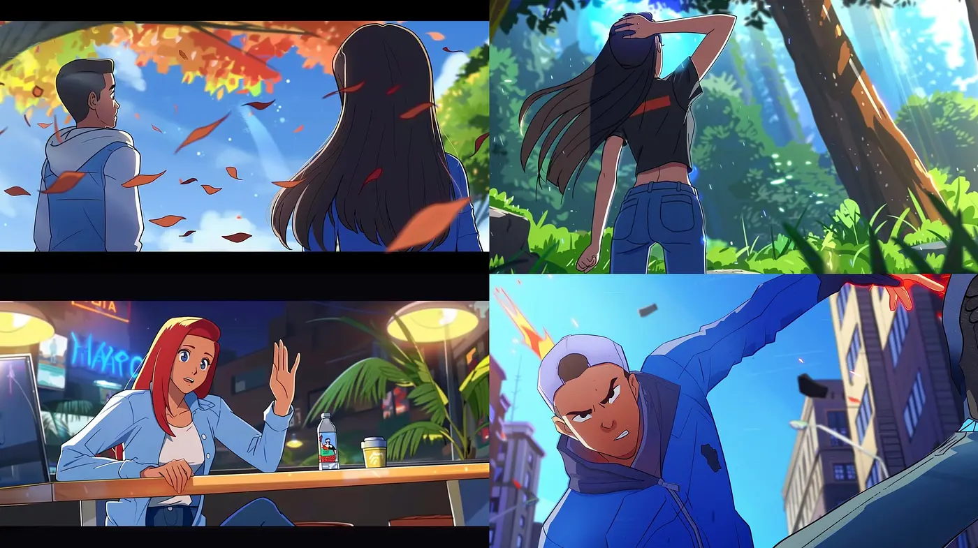 Vibrant Storyboard Vignettes: A Homage to Contemporary Animation - Midjourney sref style