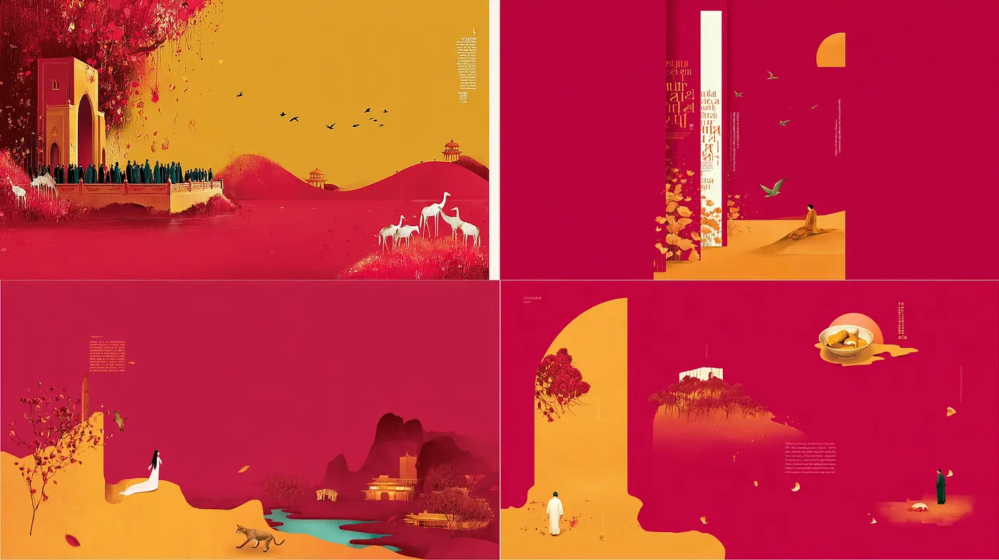 Harmonious Fusion of Minimalist Landscape and Vibrant Color in Contemporary Art - Midjourney sref style