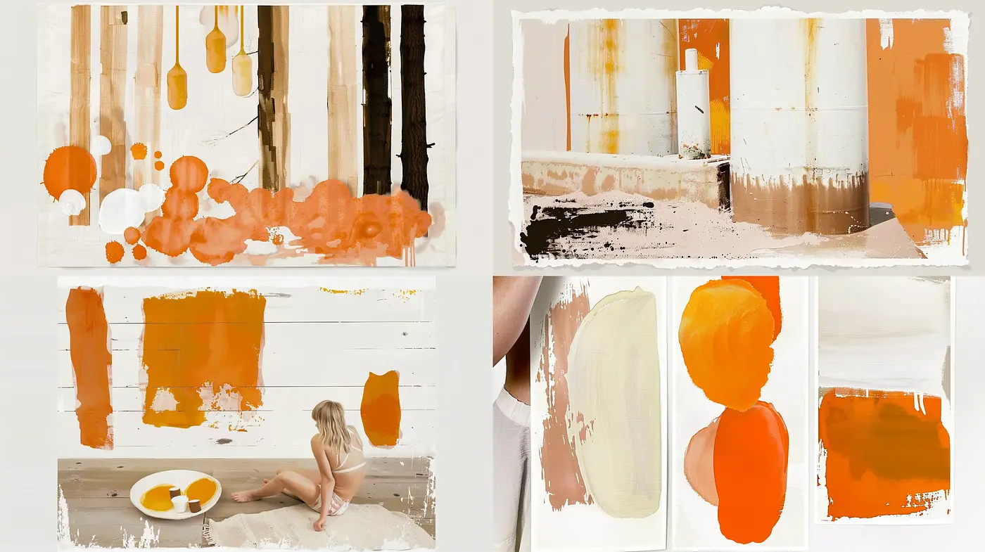 Abstract Synchrony in Warm Tones and Textural Experimentation - Midjourney sref style