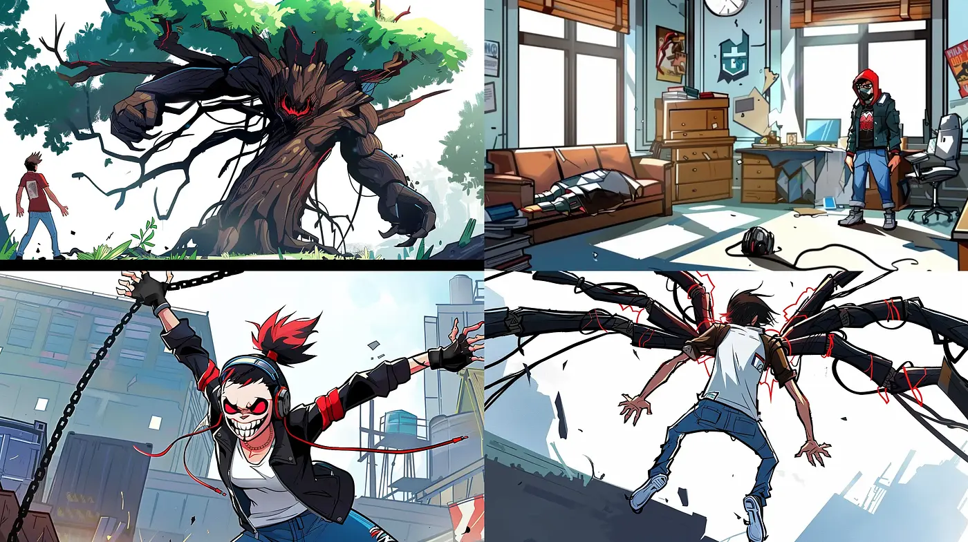 Dynamic Comic Book Illustrative Art - Midjourney sref style