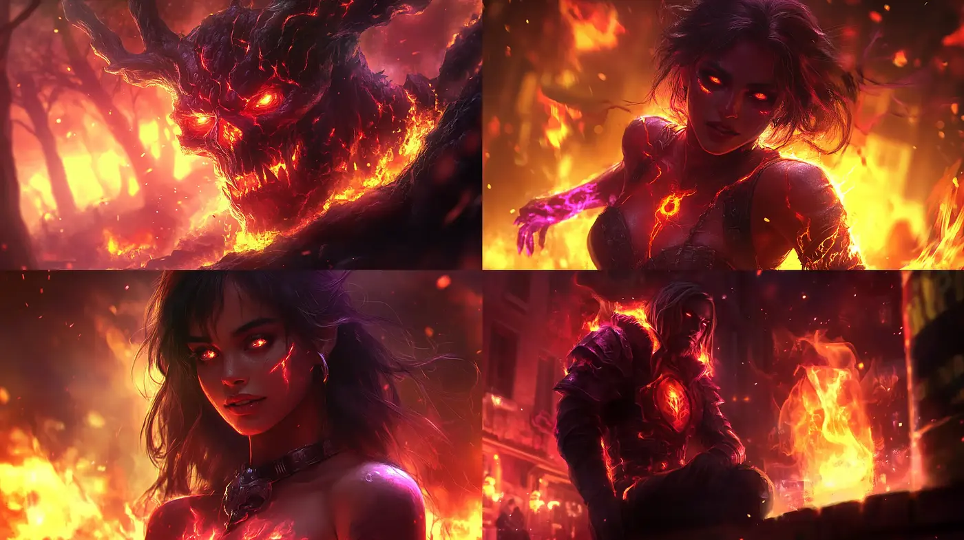 Fiery Hues of Ethereal Fantasy - Midjourney sref style