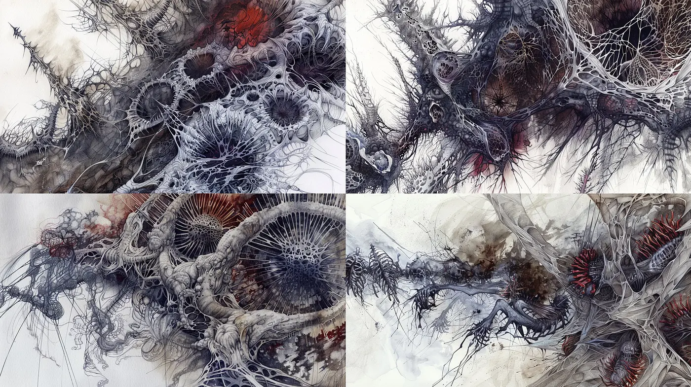 Ethereal Organic Textural Harmony: A Unified Diverse Imagery - Midjourney sref style