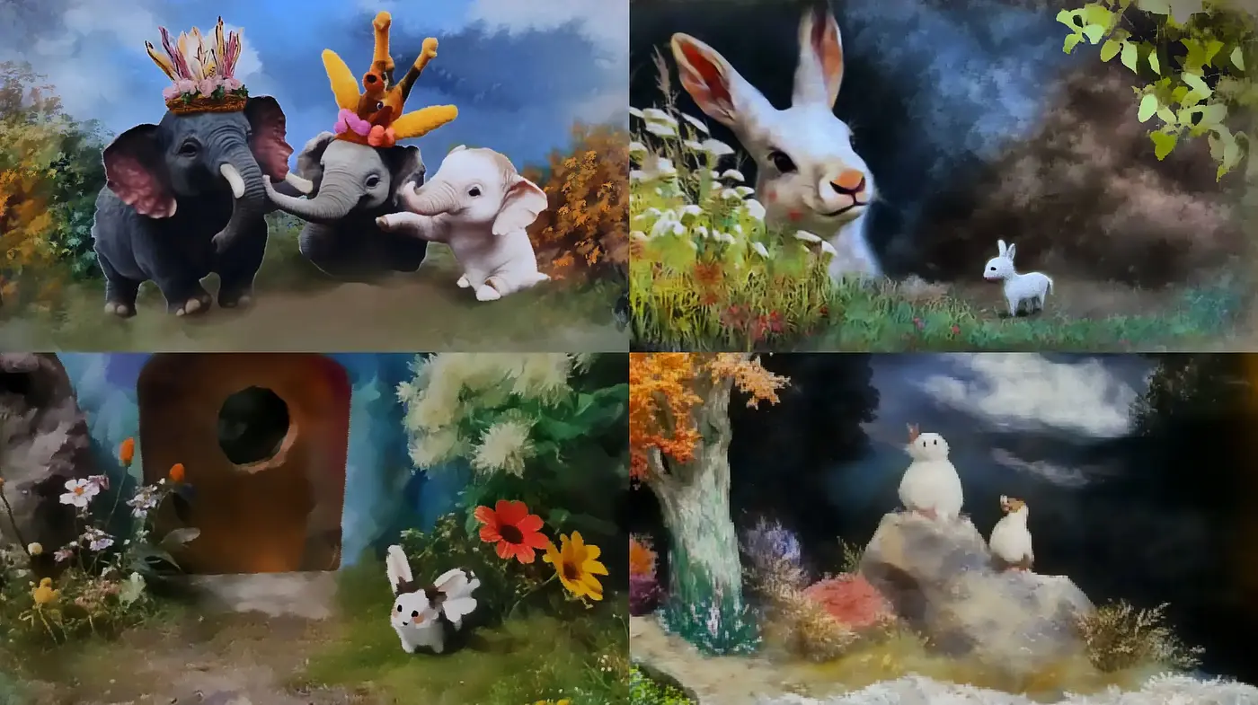 Enchanted Fablescape: A Harmonious Blending of Whimsical Animals and Impressionist Landscapes - Midjourney sref style