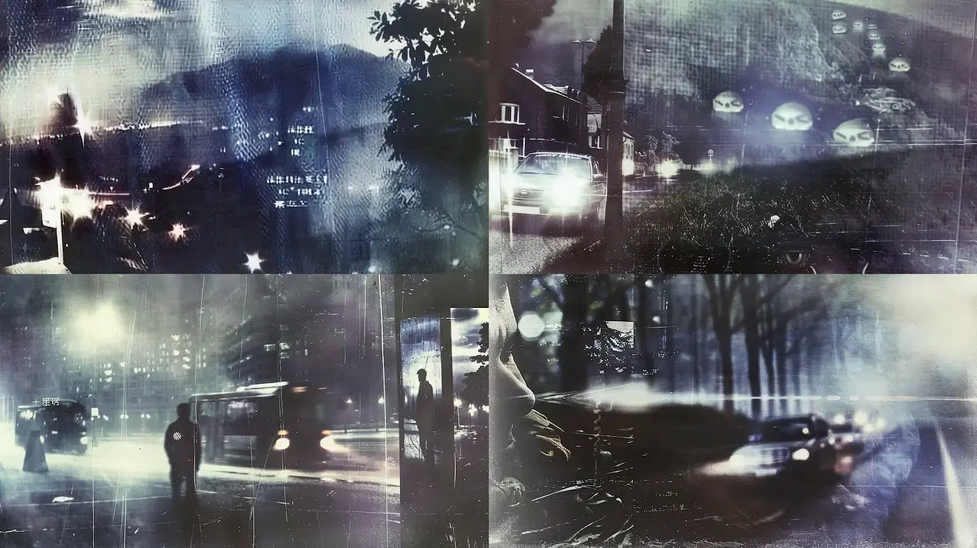 Mysterious and Atmospheric Urban Nightscapes with a Vintage Touch - Midjourney sref style