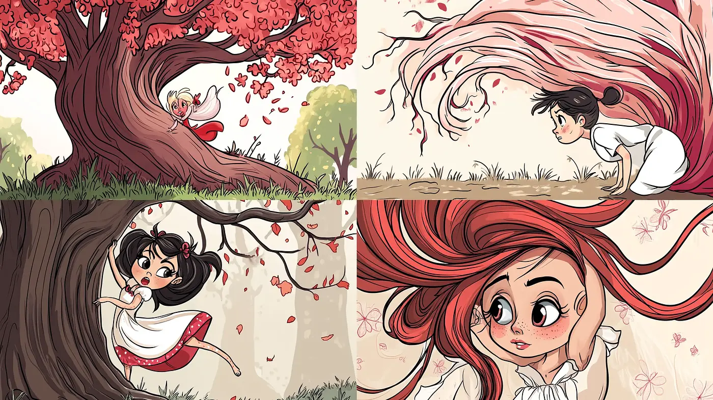 Whimsical Windswept Vignettes with a Warm Color Story - Midjourney sref style