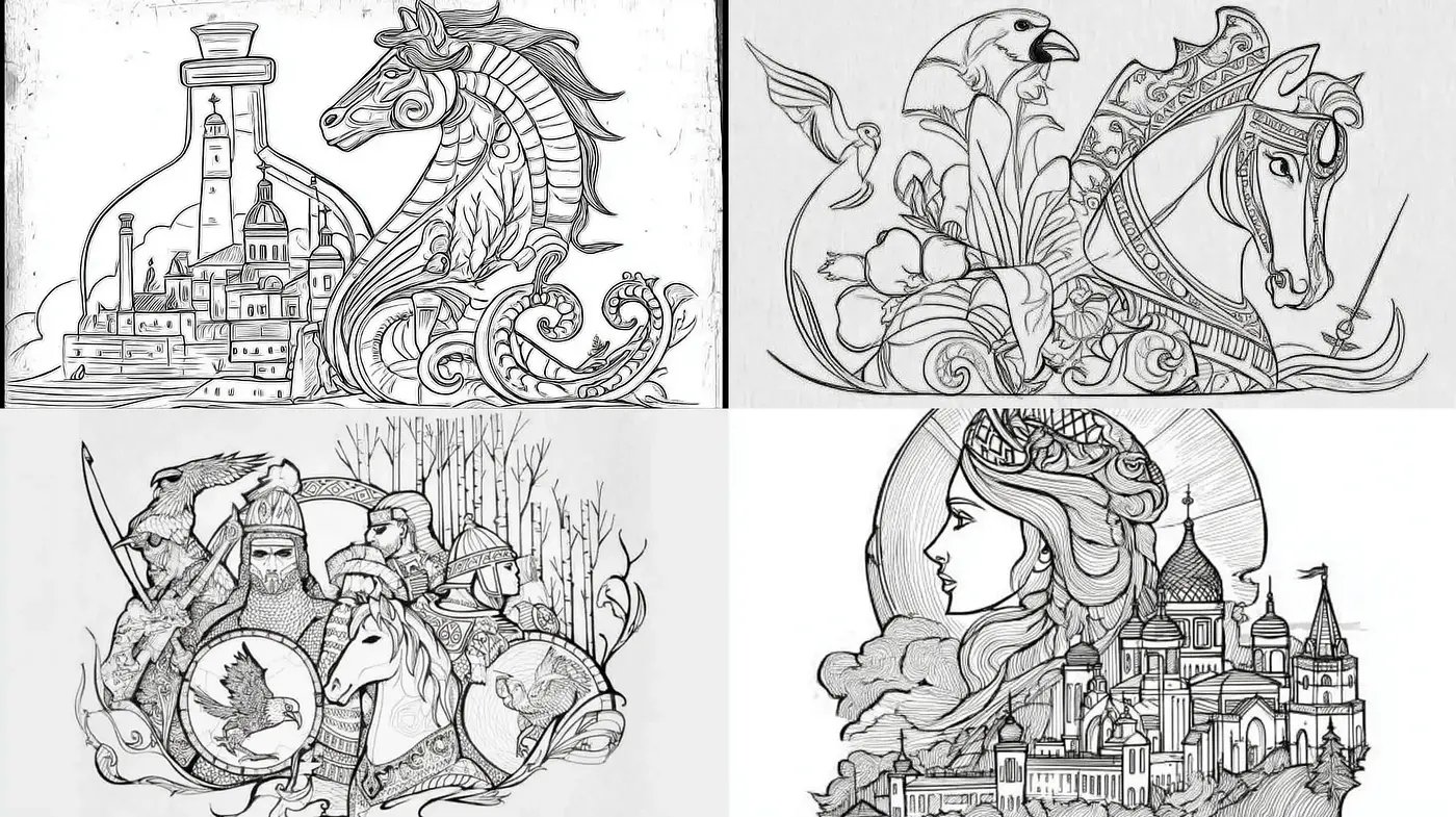 Intricate Line Art with a Touch of Whimsy and Nature - Midjourney sref style