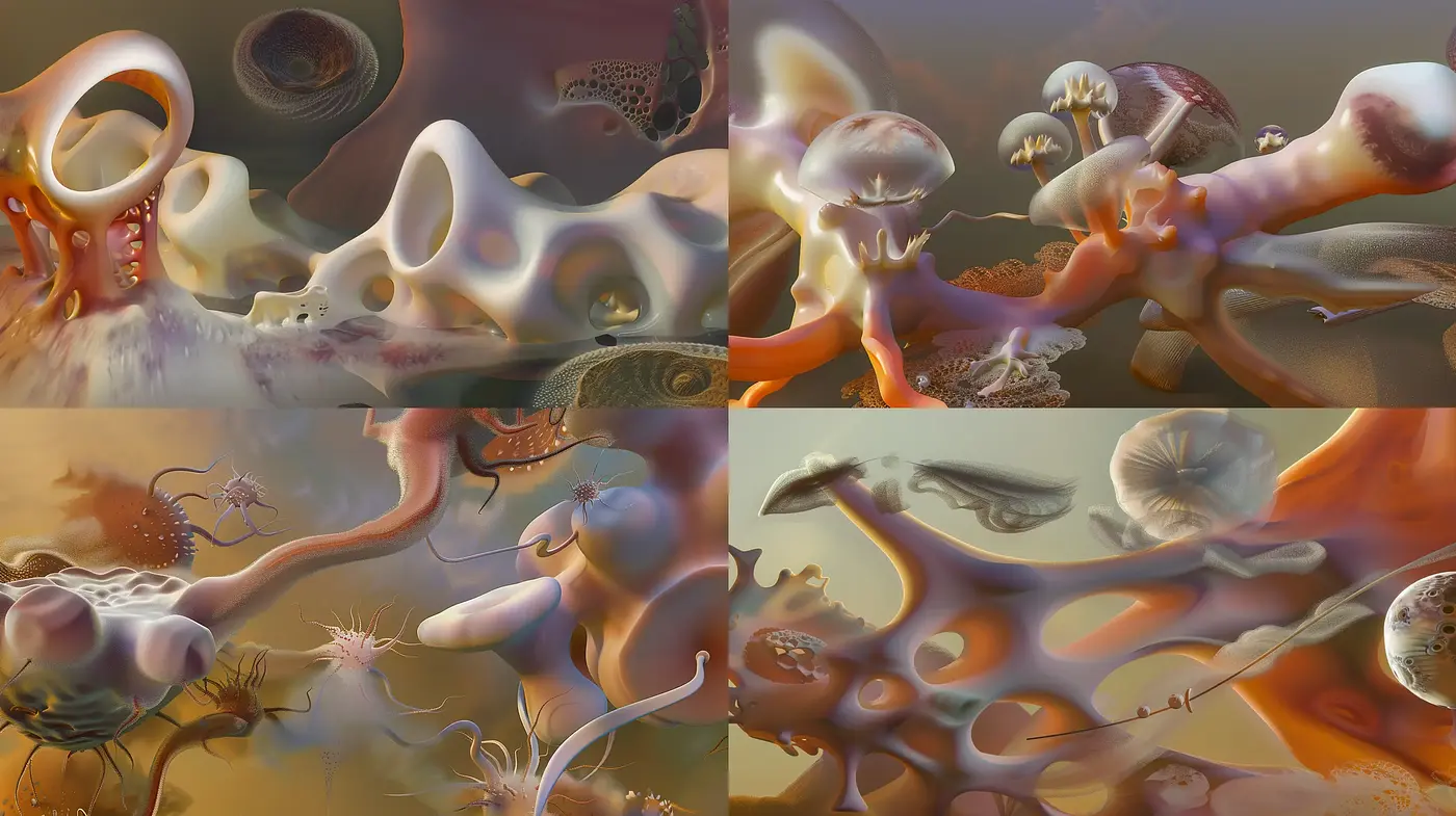 Ethereal Dreamscape of Surrealist Flora and Fauna - Midjourney sref style