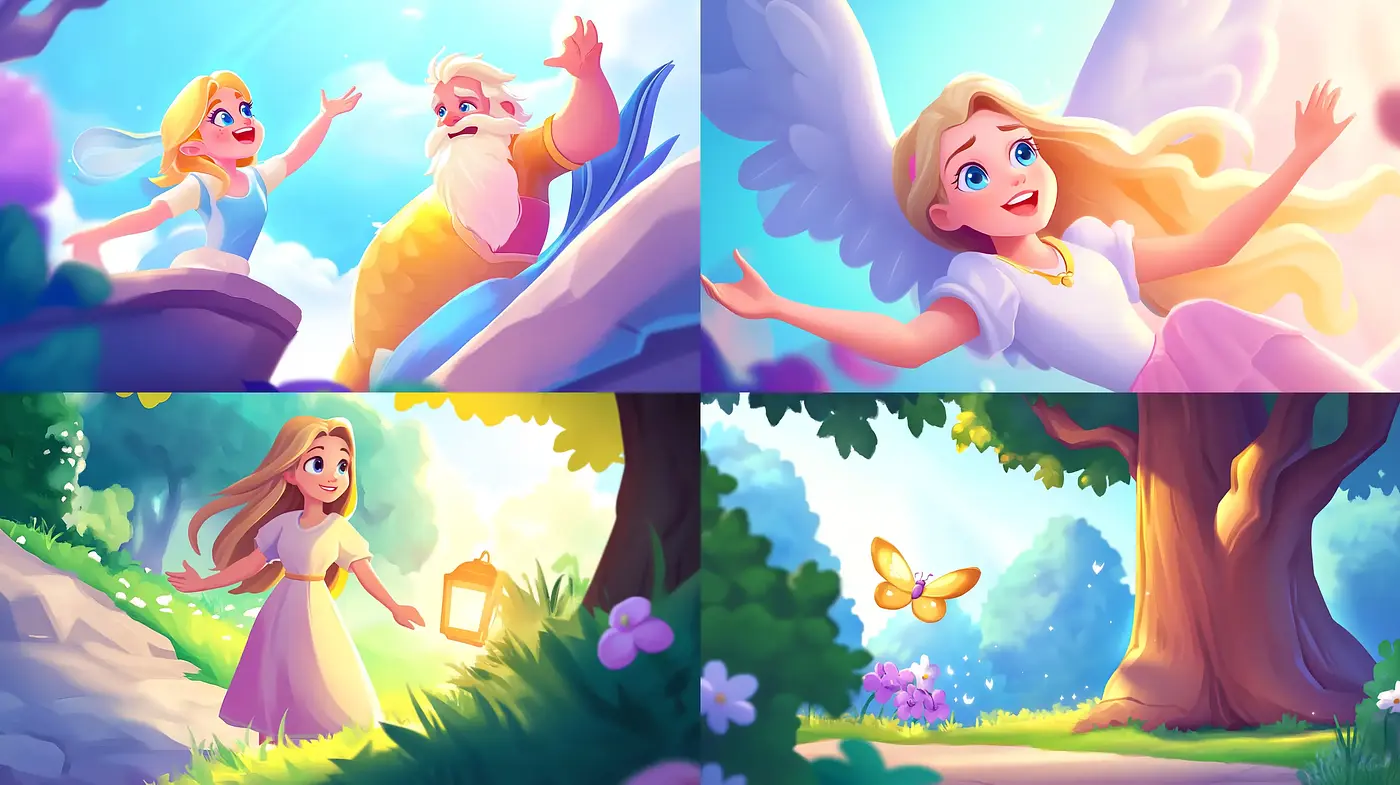 Enchanting Storybook Harmony: A Fusion of Luminous Whimsy and Dreamlike Vibrancy - Midjourney sref style