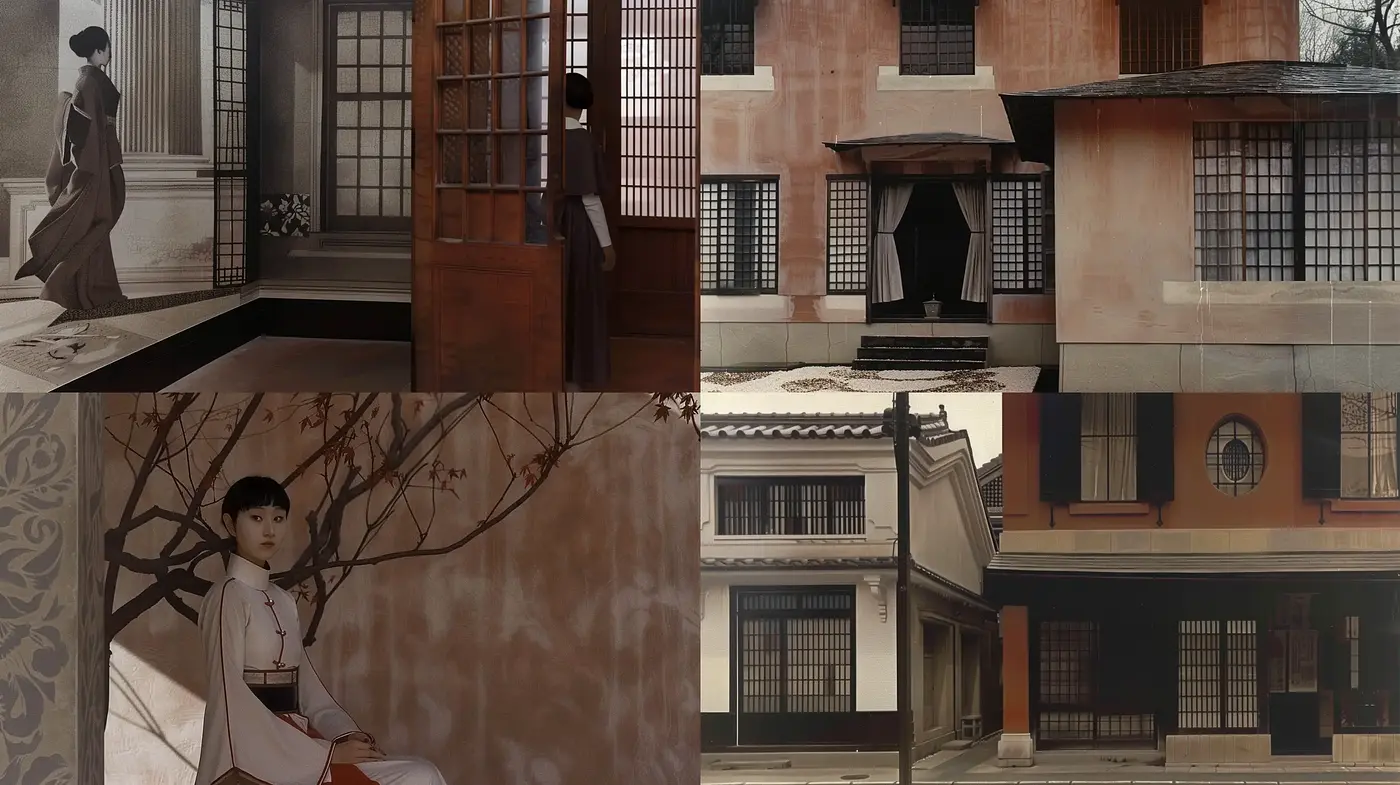 Sepia-Tinged Serenity: A Homage to Timeless Architectural Elegance - Midjourney sref style