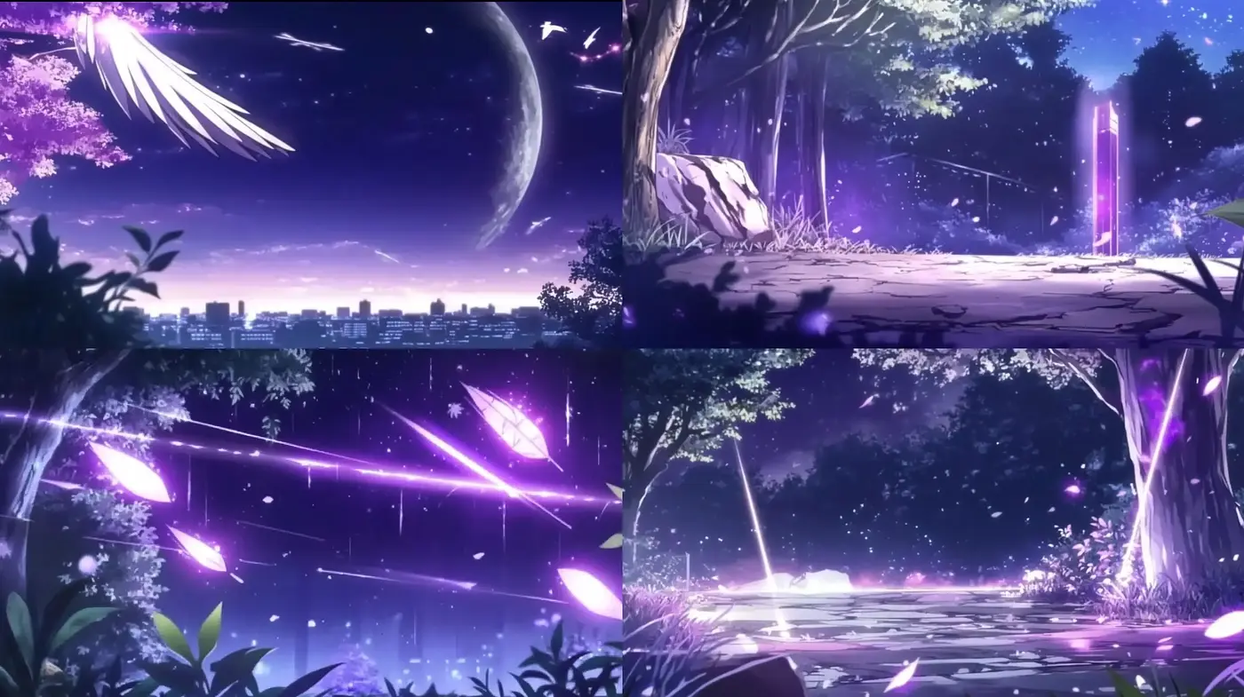 Ethereal Twilight: A Fusion of Serene Nature and Neon Whimsy - Midjourney sref style