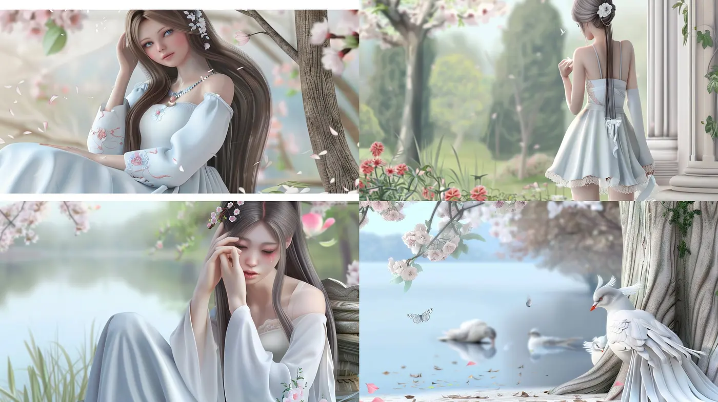 Ethereal Serenity: A Synthesis of Soft Pastels and Tranquil Dreamscapes in Digital Art - Midjourney sref style