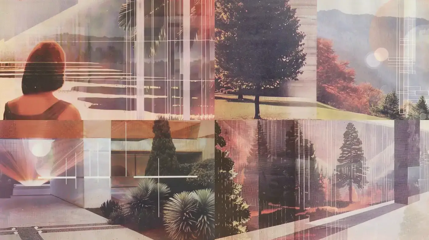 Surrealistic Vintage Collage with Retro Aesthetics and Nature Themes - Midjourney sref style