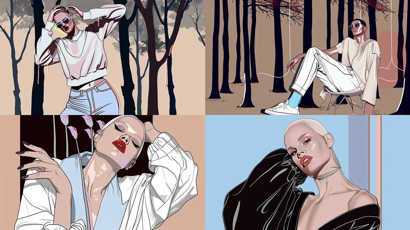 Modern Elegance with a Retro Comic Book Appeal - Midjourney sref style