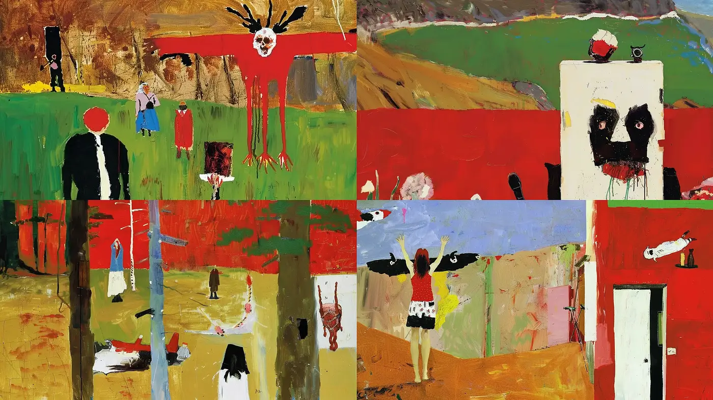 Abstract Expressionist Montage with a Modernist Twist - Midjourney sref style