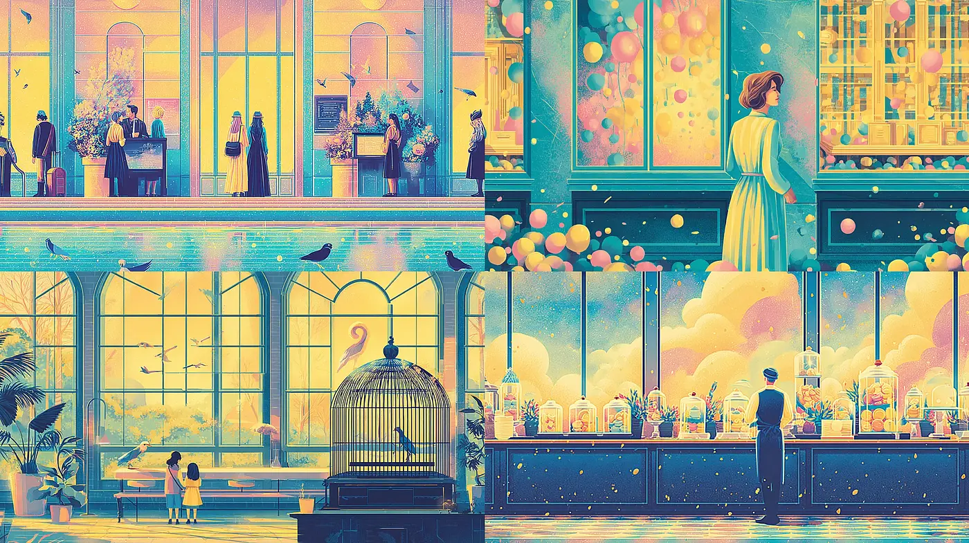 Whimsical and Colorful Art with Playful Details - Midjourney sref style