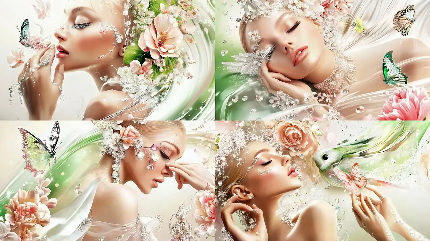 Ethereal Florals and Light - A Serene, Photorealistic Digital Art Style - Midjourney sref style
