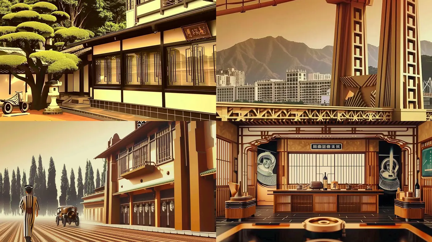 Sepia-toned Nostalgia in Stylized Contemporary Landscapes - Midjourney sref style