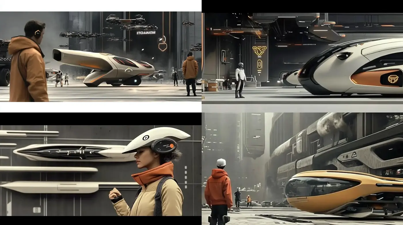 Futuristic Urban Elegance with a Monochromatic Harmony - Midjourney sref style