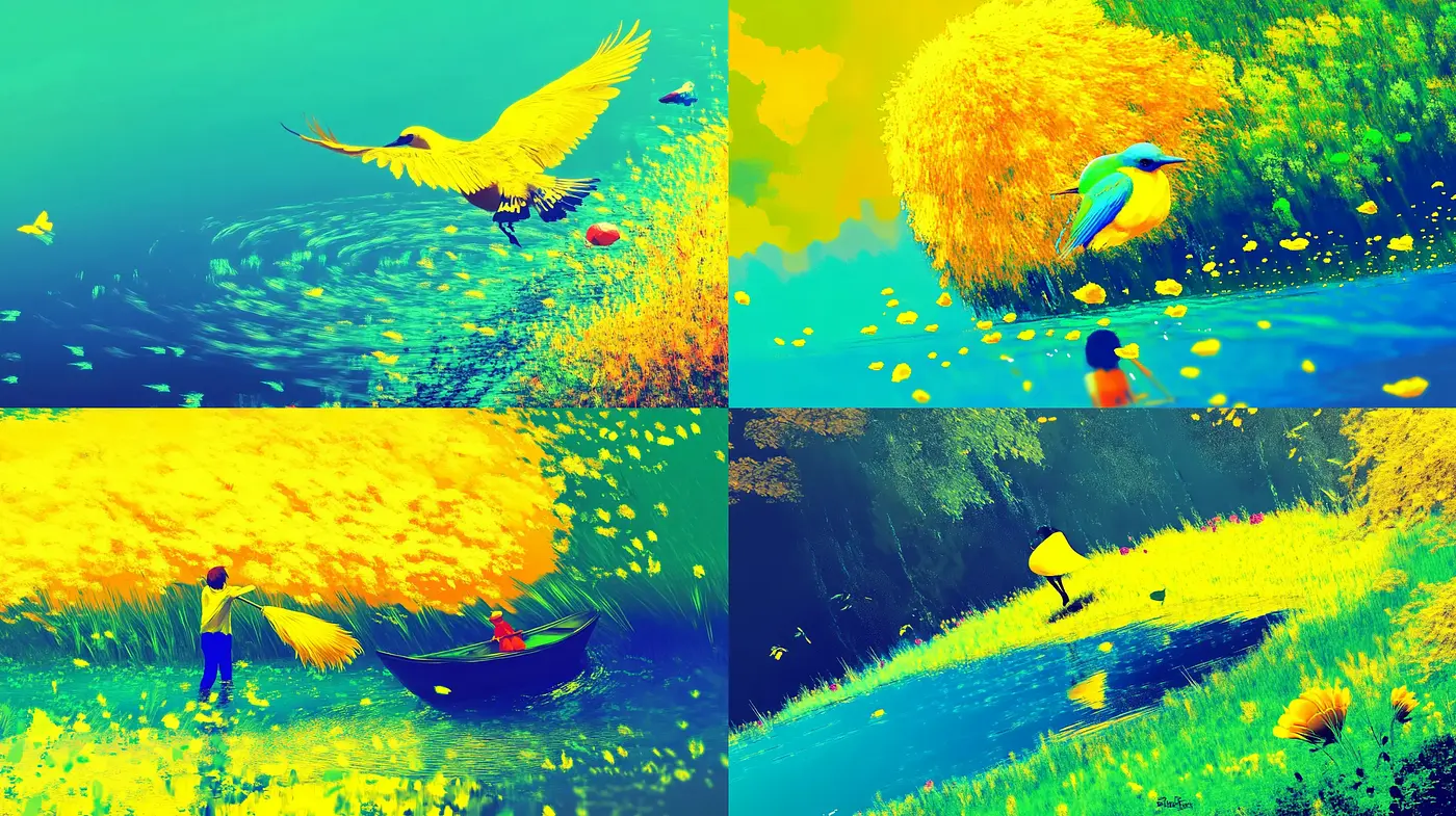 Luminous Dreamscape Fusion with Vibrant Expressionist Flair - Midjourney sref style