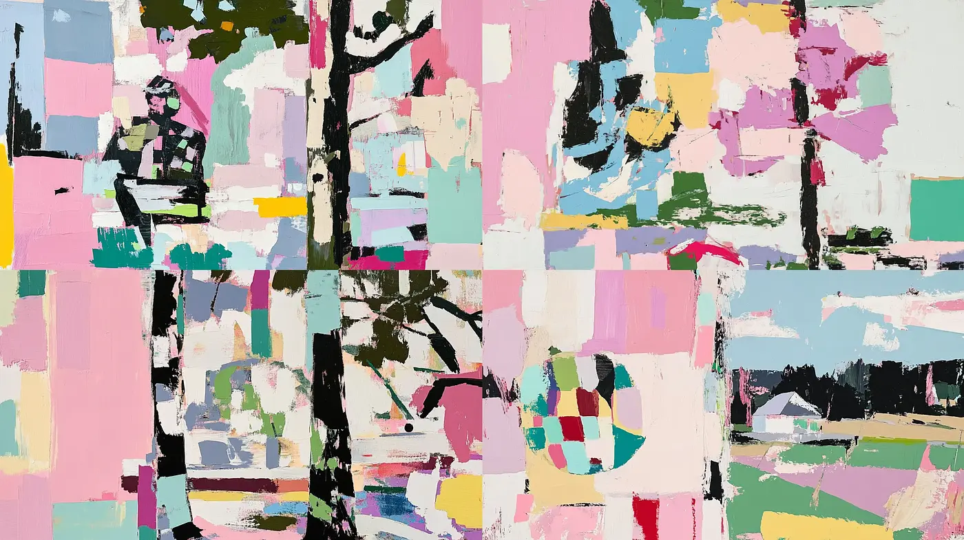 Abstract Patchwork of Synthetic Impressionism - Midjourney sref style