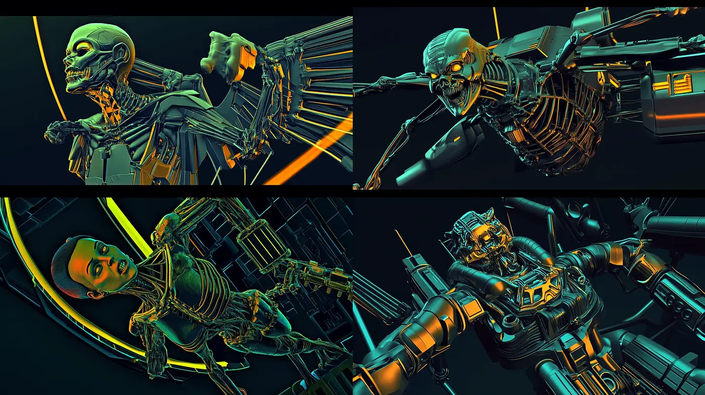 Cybernetic Elegance in Neon Hues: A Vision of Futurism - Midjourney sref style