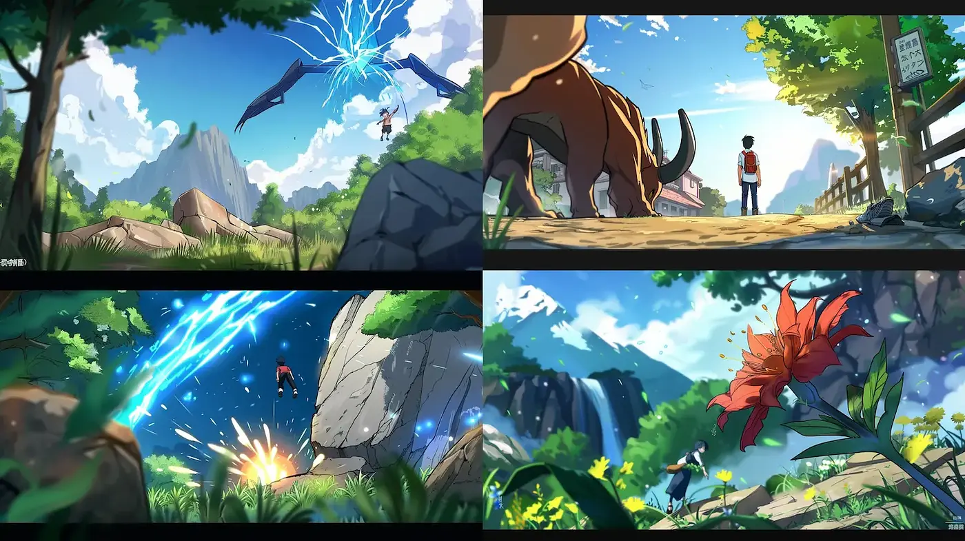 Vibrant Animated Landscapes with a Dynamic Aesthetic - Midjourney sref style
