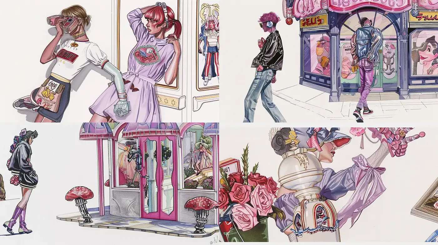 Vibrant Urban Pop Art with Retro Aesthetics - Midjourney sref style
