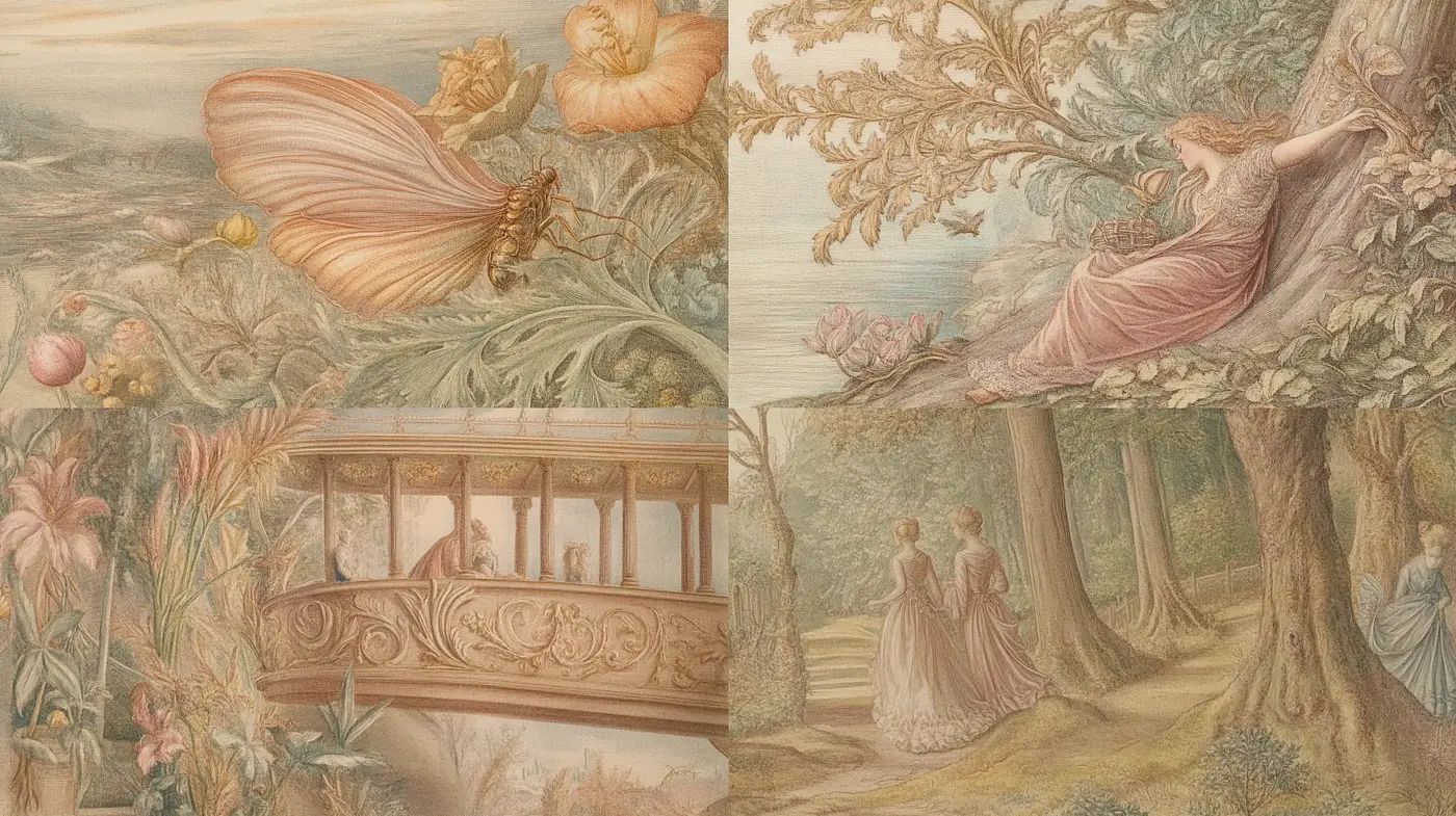 Enchanted Pastoral Elegance: A Dreamlike Fusion of Arcadian Fantasy - Midjourney sref style