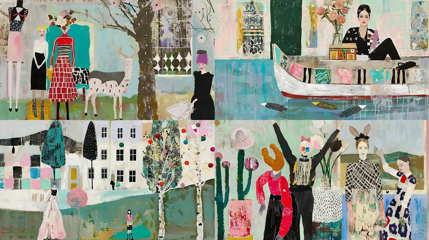 Whimsical Collage of Eclectic Dreamscapes - Midjourney sref style