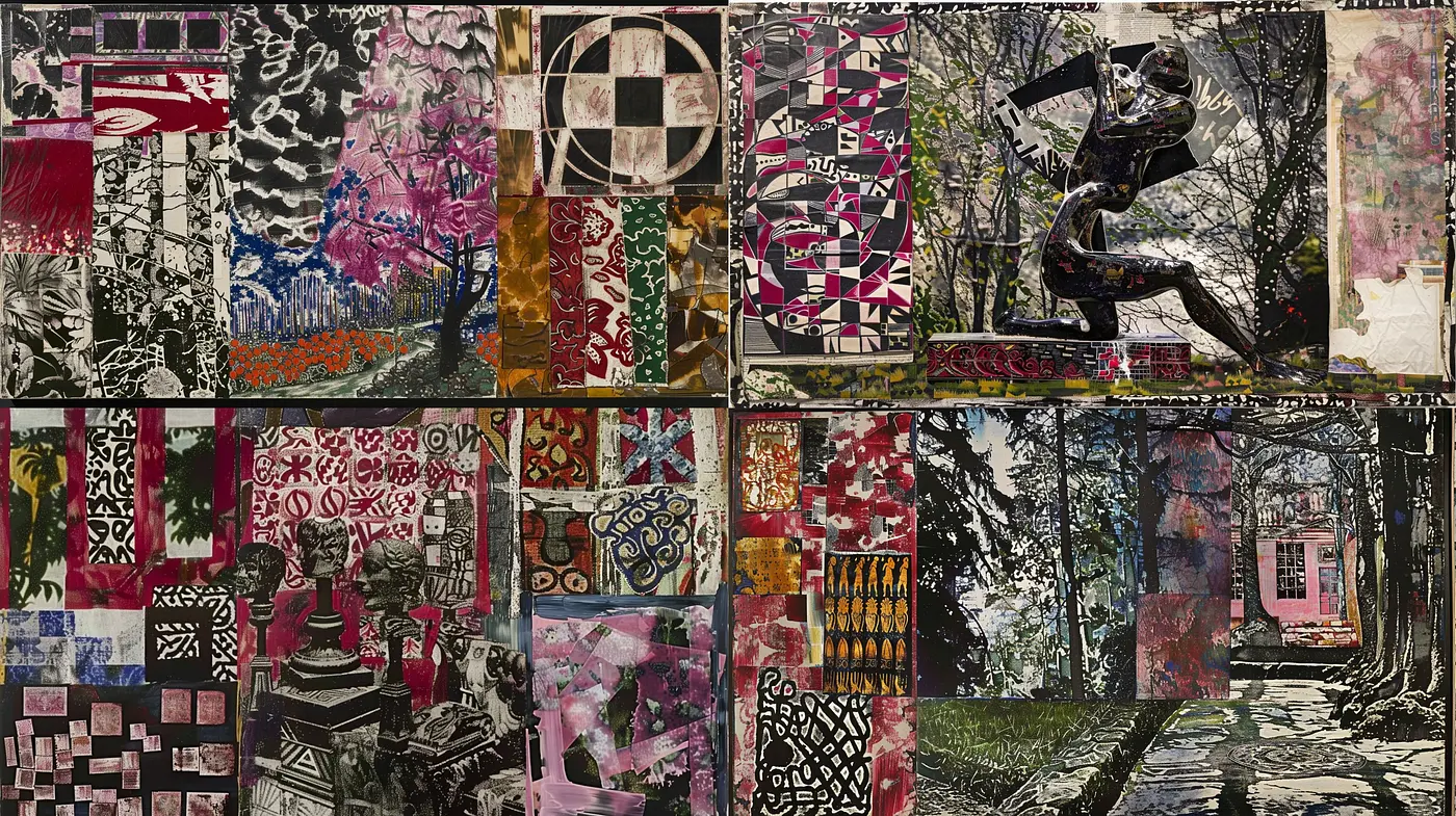 Eclectic Tapestry of Urban Artistry: A Harmonious Collision of Graffiti and Textures - Midjourney sref style