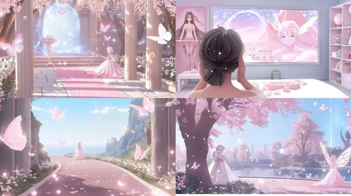 Ethereal Blossom Dreamscapes in Pastel Anime - Midjourney sref style